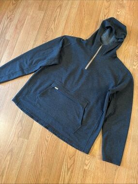 Simms Men’s Vermillion Dark Gray Heather Fleece Pullover Fishing Hoodie size XXL